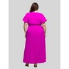 24seven Comfort Apparel Plus Size V Neck Belted Faux Wrap High Low Dress - 3 of 4