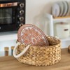 Vintiquewise Handwoven Wicker Bread Basket with Terracotta Warmer & Rope Handles for Home, Ideal for Sourdough, Rolls, Snacks & Baked Goods - 3 of 4