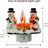 Plug-In Resin 3D Flameless Candle Night Light - Snowman Flameless Campfire Night Light, Perfect For Christmas Decoration And Bedroom Atmosphere - 2 of 4