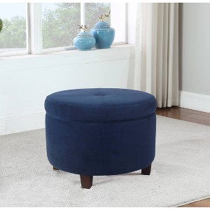 Large Round Storage Ottoman - HomePop - 1 of 4