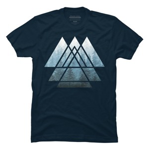 Men's Design By Humans Sacred Geometry Triangles - Misty Forest By Maryedenoa T-Shirt - 1 of 4