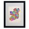 Trademark Fine Art - Michael Tompsett 'Ireland Text Map 3' Matted Framed Art - image 2 of 3