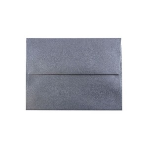 JAM Paper A2 Metallic Invitation Envelopes 4.375 x 5.75 Stardream Anthracite Black 50/Pack - 1 of 2
