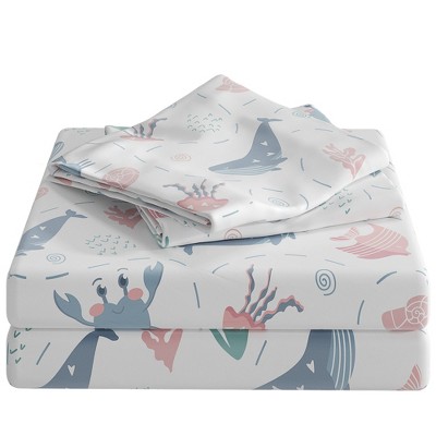 Kids 4 Piece Bed Sheet Set - Cute & Cozy Wrinkle-Resistant with Vibrant Designs - CGK Linens.