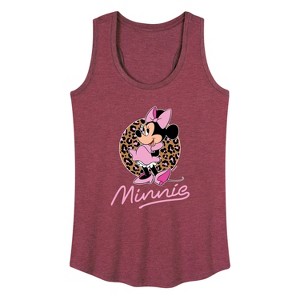 Women's - Disney - Minnie Leopard Print Graphic Racerback Tank - 1 of 4