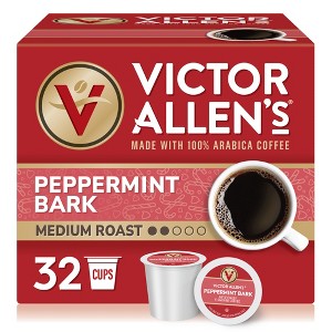 Victor Allen's Coffee Peppermint Bark Flavored, Medium Roast, 32 Count, Single Serve Coffee Pods for Keurig K-Cup Brewers - 1 of 4