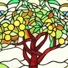 CHLOE Lighting OLEA Fruits of life Tiffany-style Glass Window Panel 18x25 - 4 of 4