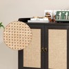 Fontoi Decorative Storage Cabinets, Sideboard Cabinet with Storage, Cabinet with 2 Doors, Storage Cabinet with Baffle Strip, Black, 15"*26.4"*30" - 3 of 4