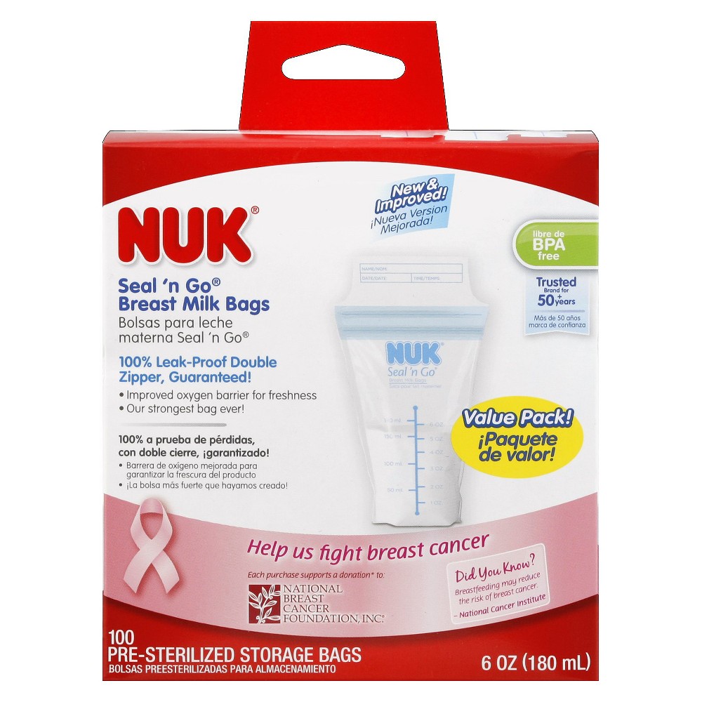 UPC 885131629005 product image for NUK Seal N Go Breast Milk Storage Bags - 100 Count | upcitemdb.com