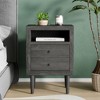 FONTOI Nightstand with Two Drawers&One Open Shelf, Bedside Table with Open Shelf, Side Table for Bedroom, Grey, 16"*26.9"*18.65" - 2 of 4