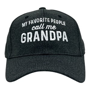 My Favorite People Call Me Grandpa Hat Funny Sarcastic Fathers Day Graphic Novelty Cap - Crazy Dog Black Standard - 1 of 4