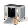 SEVOBAL Pet Crates and Houses Wooden Rabbit Hutch with Door Weatherproof Roof for Outdoor Rabbits Guinea Pigs Cats Chicks, Gray, 23.62"*18.62"*19.5" - 4 of 4