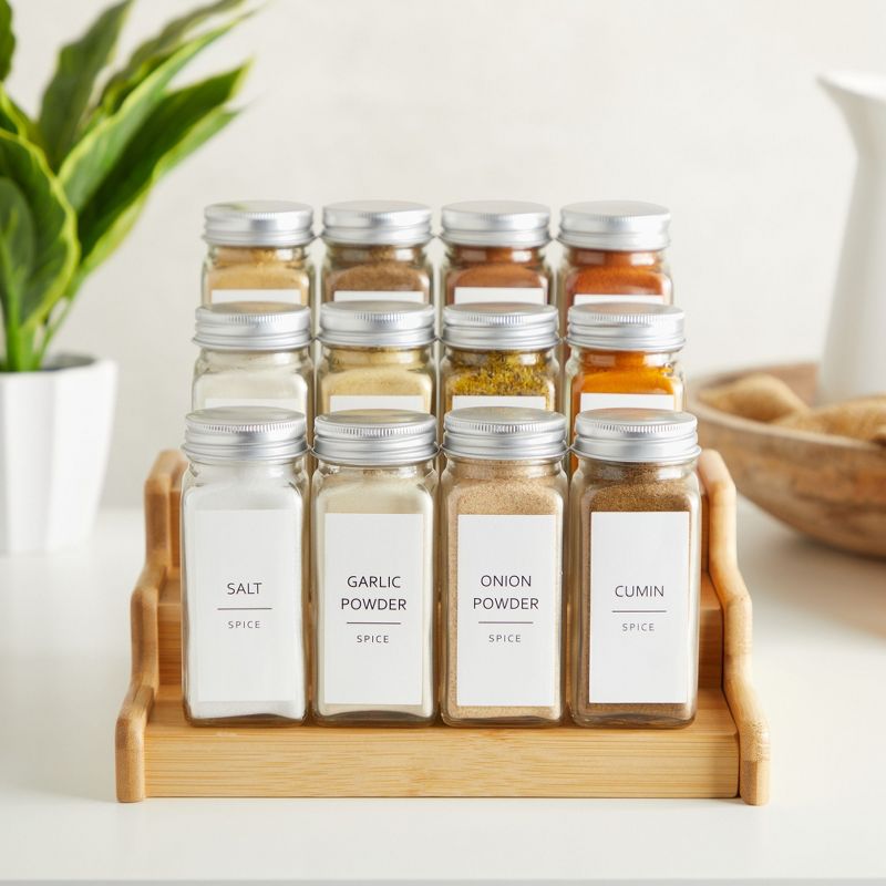 Talented Kitchen 140 Spice Labels Stickers, Preprinted White Minimalist Spice Jar Labels for Herbs Seasonings, Kitchen Spice Rack Pantry Organization, 4 of 9