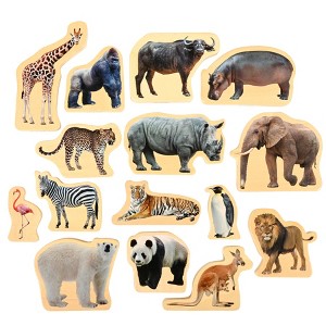 TickiT® Wooden Wild Animal Blocks - Set of 15 - 1 of 4