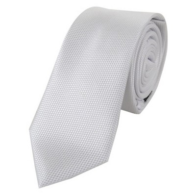 Men's Solid Color Microfiber Poly Woven Slim 2.25 Inch Wide And 57 Inch Long Necktie
