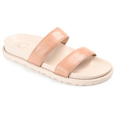 Journee Collection Womens Stellina Slide Flat Sandals Rose 8.5