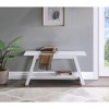 NicBex Farmhouse Bench,Ottoman with Solid Wood Frame for Living Room,Entryway,White - 2 of 4