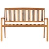 vidaXL Stacking Patio Bench with Cushion, 50.6" Solid Teak Wood - 3 of 4
