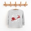 Santa Sleigh Glitter - Kids Youth Long Sleeve Tee and Kids Toddler Long Sleeve Tee - 2 of 2