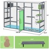 COZIWOW Outdoor Cat Enclosure, Catio Pet Safe House, 104" Extra Large Indoor Window Box with 7 Platforms, Resting Houses, and Walk-In Door, Grey - 2 of 4