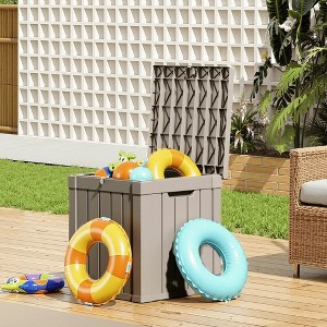 MAYEERTY 50 Gallon Large Capacity Outdoor Deck Box for Patio Furniture Cushions, Pillow with Wheels - 1 of 4