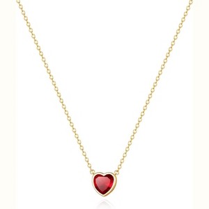 Tiny Heart Pendant Necklace 18K Gold Silver Plated Valentine Jewelry - 1 of 4