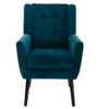 29.6"Modern Soft Velvet Material Ergonomics Accent Chair,blue - 3 of 4