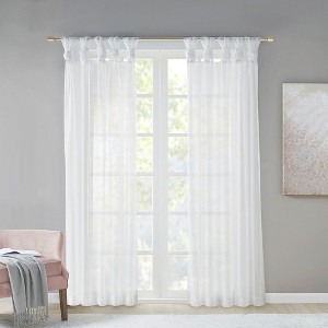 Kumasinova 2 PCS Lightweight Voile Sheer Curtain Panel,Living Room Curtains with Twisted Tab Top,Oeko-Tex Certified,Machine Washable - 1 of 4