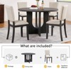 Aukfa 5-Piece Round Dining Table Set Kitchen Table with 4 Upholstered Chairs, Antique Black & Beige， Suitable for Living Room, Kitchen - 4 of 4
