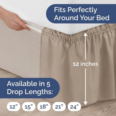 Cream Full Size Ruffled Elastic Wrap Around Bed Skirt