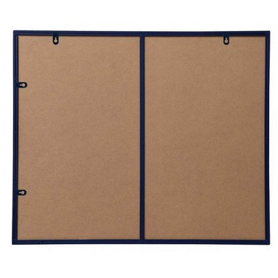 Elegant Blue Silver Rectangular Wall Mirror 30" x 36"