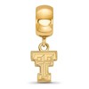 Black Bow Jewelry 14k Yellow Gold Plated Sterling Silver Texas Tech Red Raiders NCAA Bead Charm - 2 of 4
