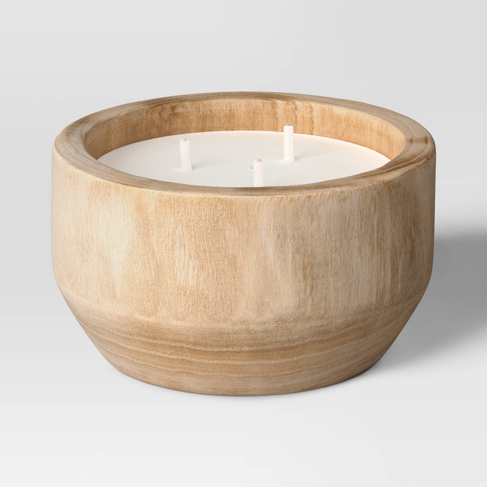 Paulownia Lemongrass and Citronella Cotton Wick Jar Candle 3 Wick Beige 10oz - Threshold™