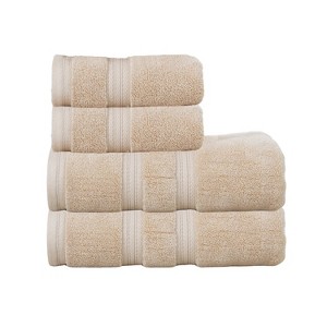 Home Weavers Elegance Essentials 550GSM 100% Cotton Zero Twist Super Absorbent Bath Towel Set - 1 of 4