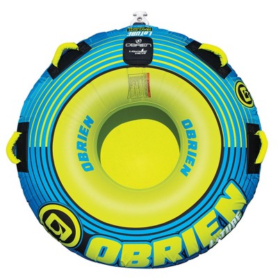 O'Brien Le Tube 56 Inch 1 Person Single Rider Inflatable PVC Boat Towable Water Inner Tube with 170 Pound Maximum Weight Capacity, Blue/Yellow