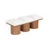 Meridian Furniture,Pavilion Cream Boucle Fabric Bench - 4 of 4