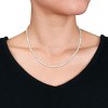 EVERLY JEWELRY | Yellow Plated Sterling Silver 16" 3-4mm White Cultured Freshwater Pearl Necklace w/ Lobster Clasp - 4 of 4