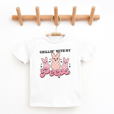 The Juniper Shop Chillin With My Peeps Checkered Toddler Short Sleeve Tee