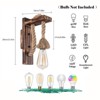 YIYIBYUS Industrial Vintage Wooden Farmhouse Simple Wall Sconce, Brown - 4 of 4