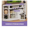 Corner TV Stand for 50 Inch TV, Farmhouse Entertainment  Center Media Console with Power Outlet & Sliding Barn Door for Living Room - 4 of 4