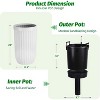 14.5 Inch Tall Planter Set of 2, Large Flower Pot with Water Monitoring Device and Hidden Wheels, Garden Pot for Living Room, Patio, Black - 4 of 4