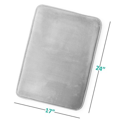 Ultra Soft Light Gray Velvet Memory Foam Bath Rug with Non-Slip Backing