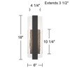 Possini Euro Design Possini Euro Cascadia 18"H Black Piastra Glass LED Outdoor Wall Light - 4 of 4