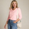 Lands' End Women's Relaxed Supima Cotton Long Sleeve V-Neck T-Shirt - 4 of 4