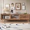 LOVSON Modern TV Stand for 75"+ TV, TV Console with 2 Glass Doors, 2 Drawers & Storage Cabinet, Media Console Table for Living Room - 2 of 4