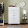 Okak Retro Bedroom Dresser Nightstand with 5 Faux Wood Grain Drawers,Storage Chest Cabinet w Metal Glides for Living Room Hallway Entryway - 2 of 4