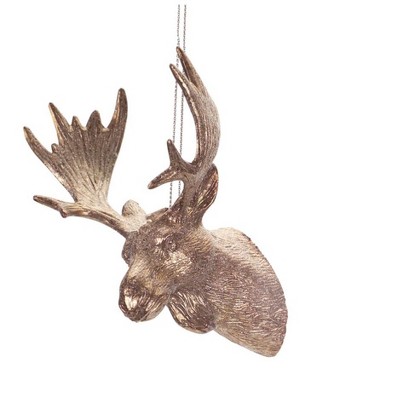 Melrose 4.75" Moose Head with Antlers Christmas Ornament - Bronze