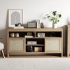 58" Rattan TV Console with 4 Drawers & 2 Doors, Modern Media Cabinet with Adjustable Shelves, Entertainment Center for 65" TVs in Living Room, Brown - 2 of 4