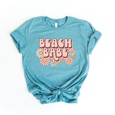 Simply Sage Market Women's Retro Beach Babe Flowers Short Sleeve Graphic Tee