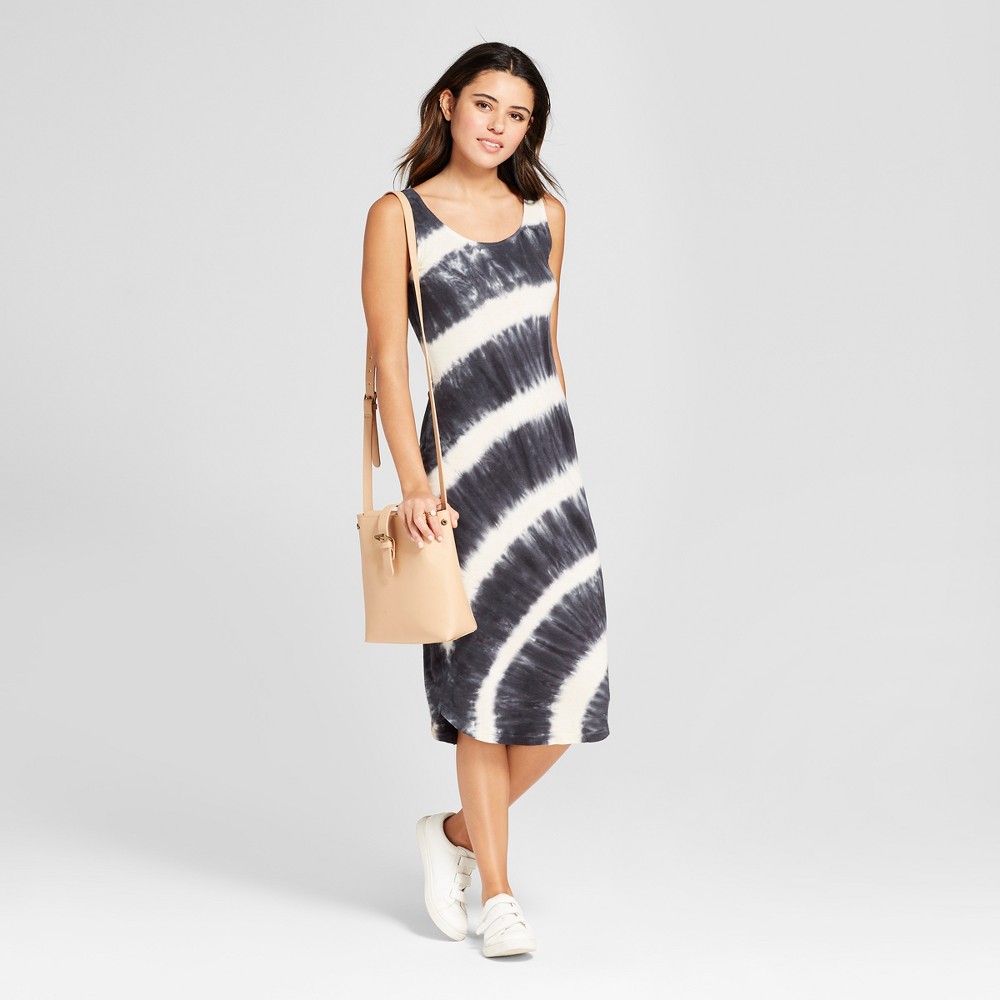 Women's Tie Dye Midi Dress - nitrogen Black/White S, Size: Small was $49.99 now $17.49 (65.0% off)